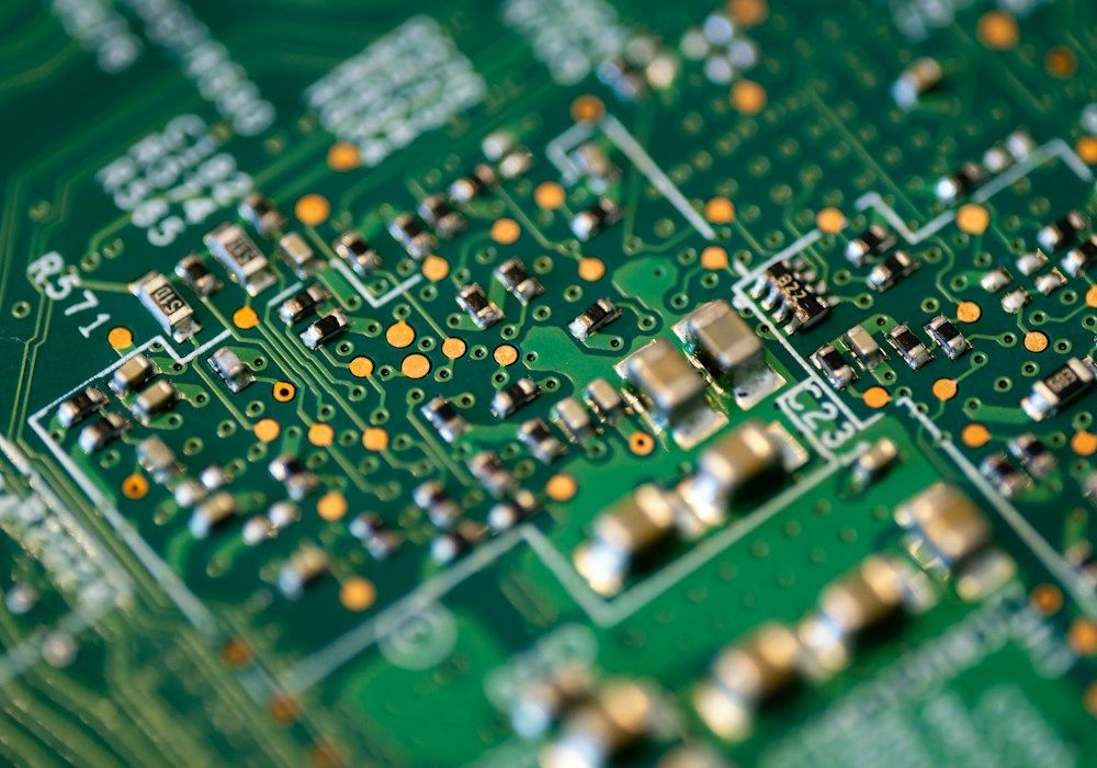 Close-up of an electronic circuit board